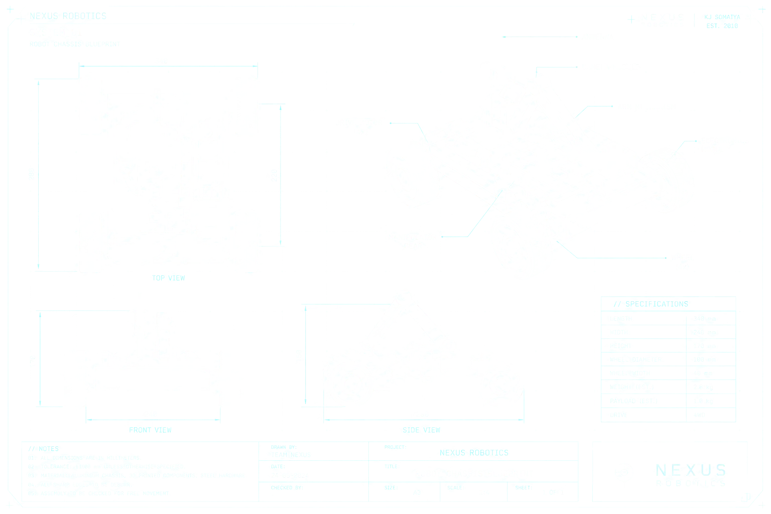 NEXUS Robotics chassis — engineering blueprint